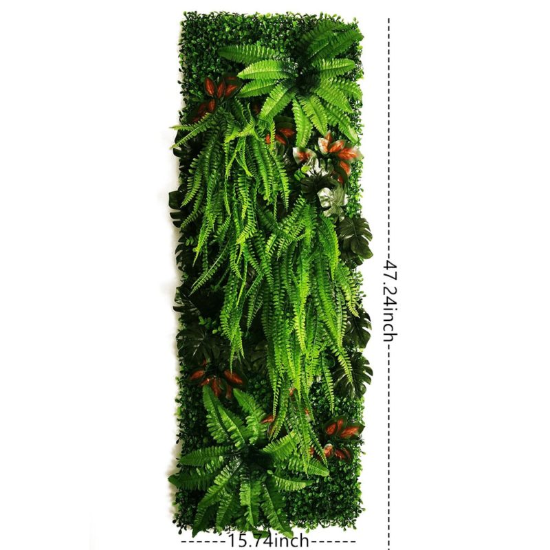 Panneau mural de plantes artificielles, mousse de gazon, subtropicales, 120 x 40 cm – Image 7