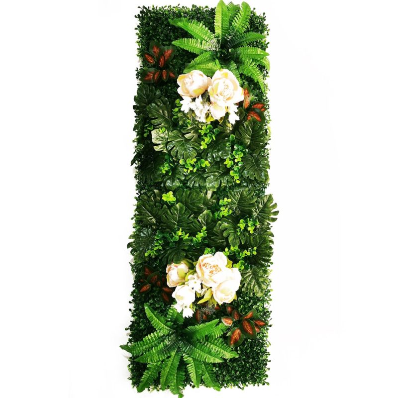 Panneau mural de plantes artificielles, mousse de gazon, subtropicales, 120 x 40 cm – Image 3