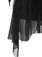 Robe de danse latine pour femme, ourlet asymétrique, épaule dénudée, lyrique – Image 3