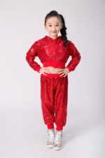 Costume de danse Hip Hop pour enfant, veste et pantalon à paillettes, pour performance artistique – Image 5