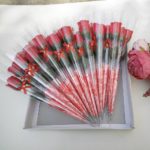 Lot de 10 bouquets de roses artificielles à tige unique, couleurs vives, 38 cm – Image 3