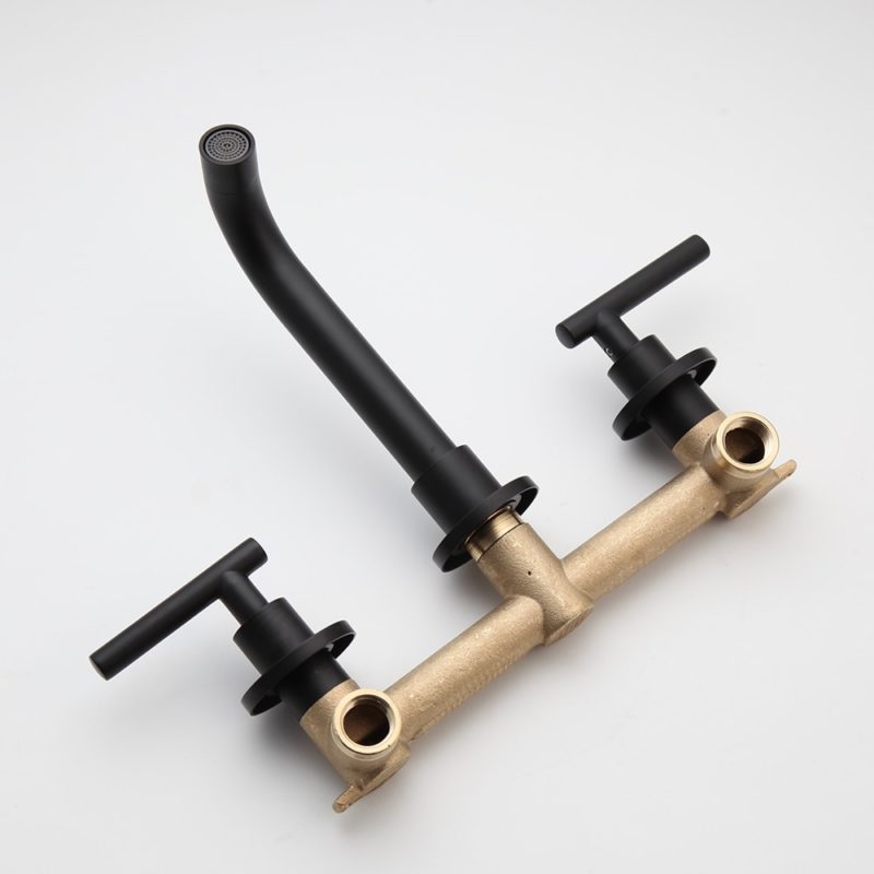 141355-xomqcb.jpg Robinet mitigeur en laiton, avec double levier, noir mat – Image 3