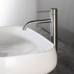 Robinet mitigeur de lavabo, eau froide et chaude, poignée unique, style brossé – Image 5