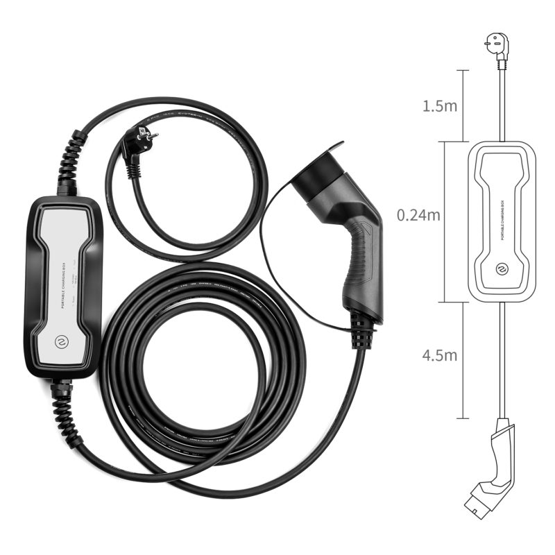 142221-kttteq.jpg Station de charge portable EV, Type 2, 10 à 16A, 3.6kw, chargeur de voiture électrique IEC 62196-2 EVSE – Image 9