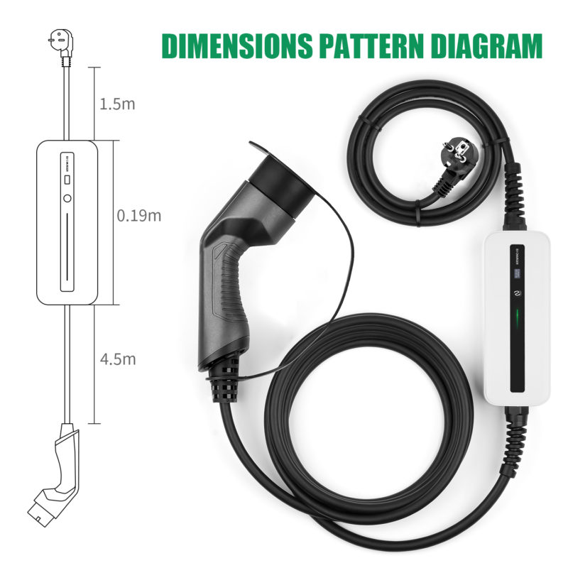 Station de charge portable EV, Type 2, chargeur de voiture électrique IEC 62196-2 – Image 9