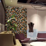 Panneau mural en bois massif, mosaïque, décoration, 30 x 30 cm – Image 4