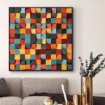 Panneau mural en bois massif, mosaïque, décoration, 30 x 30 cm – Image 3