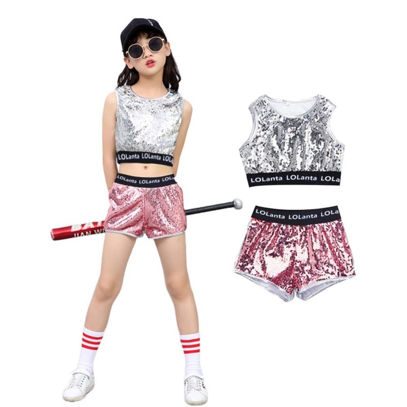 Ensemble 4 pièces, costume de danse Hip Hop pour enfant, vêtements pour performance – Image 5