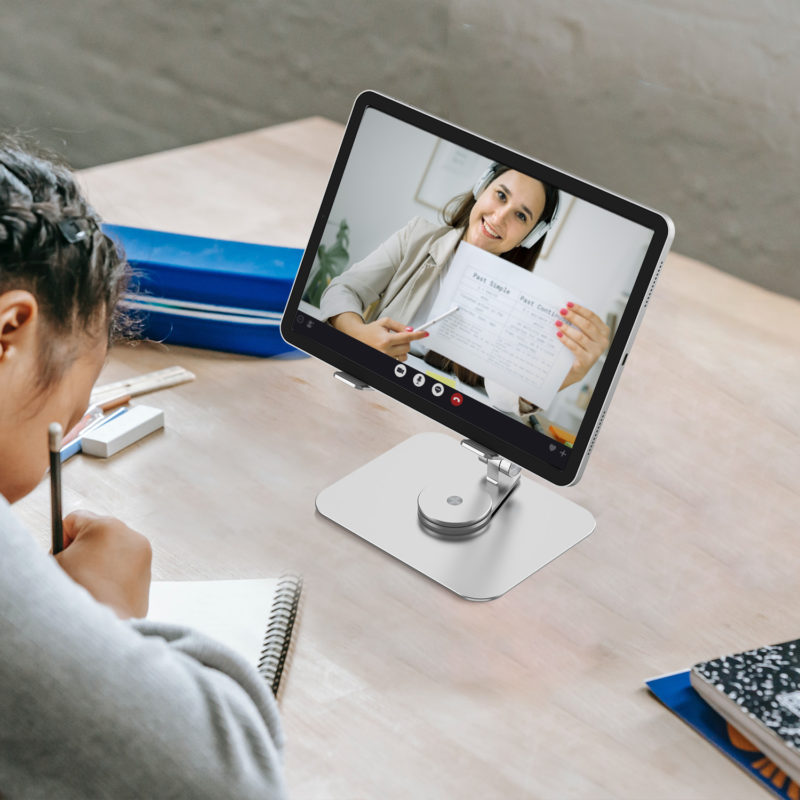 142532-7t5bpa.jpg Support de tablette en métal, portable et flexible, rotation 360° – Image 2