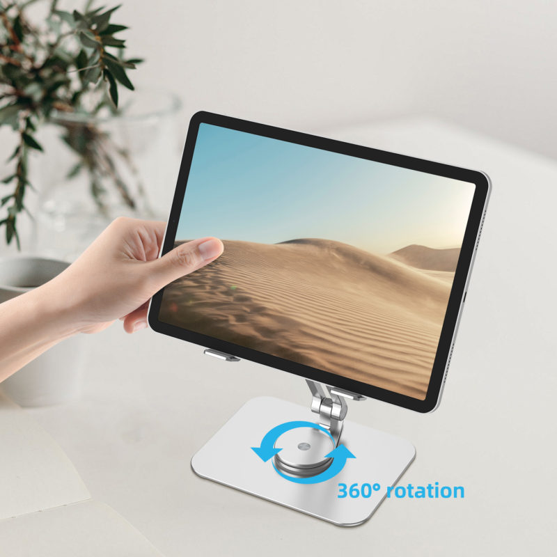 142532-8lbqev.jpg Support de tablette en métal, portable et flexible, rotation 360° – Image 5