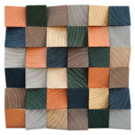 Panneau mural en bois massif, mosaïque, décoration, 30 x 30 cm – Image 6