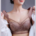 Soutien-gorge en dentelle sans couture, sans anneaux en acier, bonnets fixes – Image 3