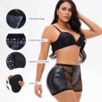 Culotte de contrôle en similicuir, maille, rehausseur de hanches, grande taille – Image 5