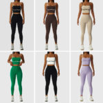 Ensemble de fitness 2 pièces, top et legging, vêtements d'entraînement, anti boulochage, anti-rétrécissement et respirant – Image 17