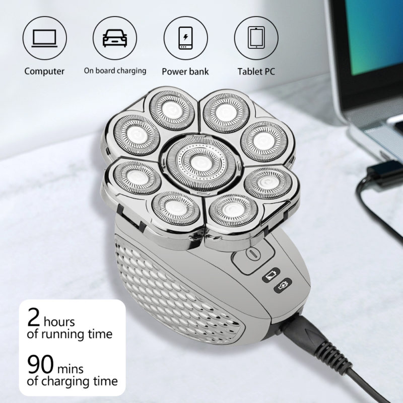 146125-bpakpg.jpg Rasoir électrique 9D, têtes flottantes, 6 en 1, rechargeable, lavable, en acier inoxydable – Image 4