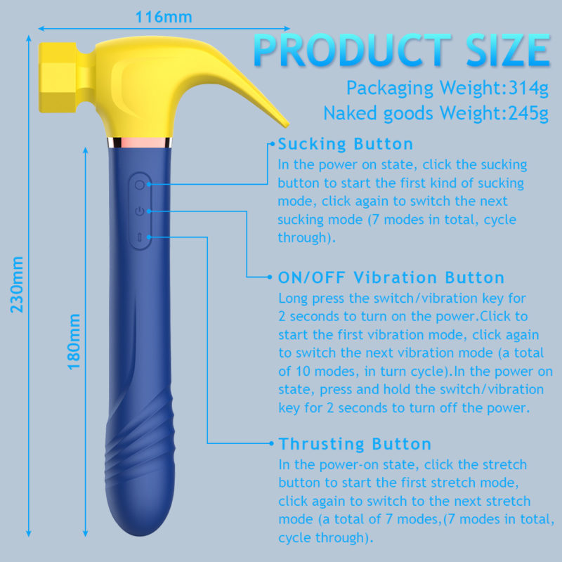 Marteau magique, Vibromasseur 4 en 1, pour couple, rechargeable – Image 9