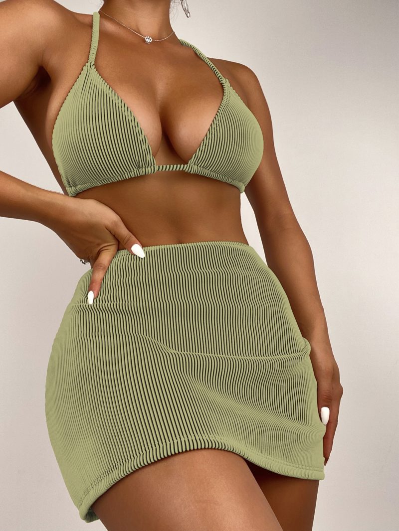 146303-yvyaol.jpg Ensemble maillot de bain et jupe de plage, triangle, col licou, rayé – Image 3