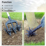 Émietteur-sarcleuse de pelouse de jardin rotatif, motoculteur réglable – Image 3