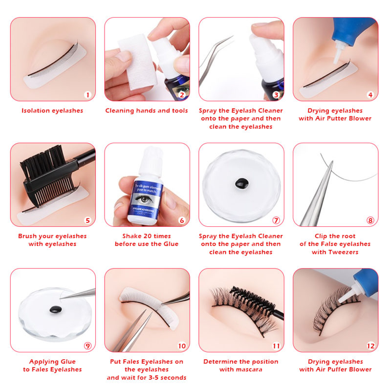 Ensemble 22 pièces, kit de formation d'extension de cils, outils et accessoires – Image 5