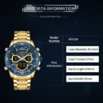 Montre-bracelet à Quartz pour homme, étanche, en acier inoxydable, numérique et analogique – Image 10