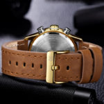 Montre-bracelet à Quartz pour homme, en cuir militaire, numérique et analogique – Image 4