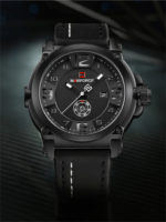 Montre-bracelet à Quartz pour homme, en cuir PU, date et horloge analogique – Image 4