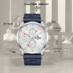 Montre-bracelet à Quartz pour homme, 24 heures, Calendrier, analogique – Image 5