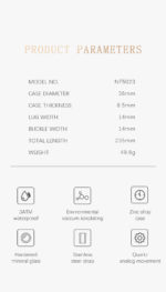 Montre-bracelet à Quartz pour femme, en acier inoxydable, analogique – Image 9