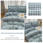 Parure de lit, ensemble 3 pièces en coton, housse de couette, 2 taies d'oreiller 50 x 75 cm – Image 3