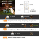 Lampe solaire à LED, suspension pour extérieur, étanche IP55, 2000 lumens, avec télécommande – Image 5