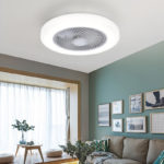 Plafonnier LED avec ventilateur intelligent, 60W, lampe à air invisible, 52 cm, silencieux, avec télécommande – Image 6