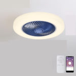 Plafonnier LED avec ventilateur intelligent, 60W, lampe à air invisible, 52 cm, silencieux, avec télécommande – Image 7