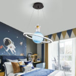 Suspension LED pour chambre d’enfant, 50 cm, astronaute assis sur Jupiter, contrôle via APP ou télécommande – Image 4