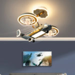 Suspension LED avec 2 ventilateurs pour chambre d’enfant, 63 cm, vaisseau volant, contrôle via télécommande – Image 9