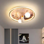 Plafonnier LED pour chambre d’enfant, 50 cm, astronaute sous la lune, contrôle via APP ou télécommande – Image 7