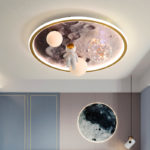 Plafonnier LED pour chambre d’enfant, 50 cm, astronaute sous la lune, contrôle via APP ou télécommande – Image 10