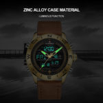 Montre-bracelet à Quartz pour homme, en cuir militaire, numérique et analogique – Image 7