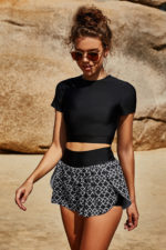 Maillot de bain 2 pièces, top, short et jupe, tankini, vêtements de plage – Image 4