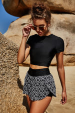 Maillot de bain 2 pièces, top, short et jupe, tankini, vêtements de plage – Image 2