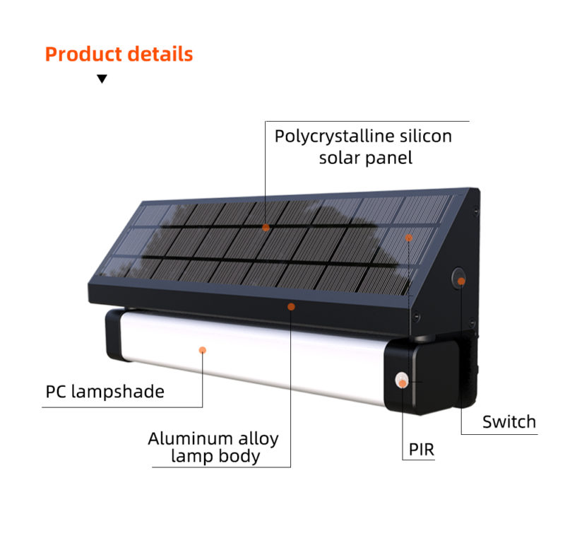 Applique solaire à LED, 1000 lumens, étanche IP65, avec capteur PIR – Image 9