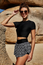 Maillot de bain 2 pièces, top, short et jupe, tankini, vêtements de plage – Image 5