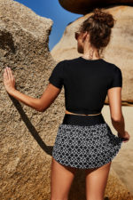 Maillot de bain 2 pièces, top, short et jupe, tankini, vêtements de plage – Image 3