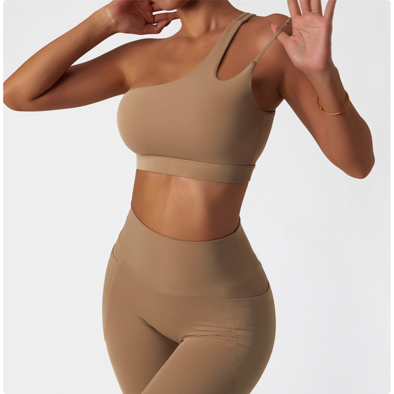 Ensemble de fitness 2 pièces, top et legging taille haute, sans couture, anti boulochage, anti-rétrécissement et respirant – Image 4
