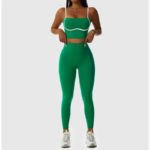 Ensemble de fitness 2 pièces, top et legging, vêtements d'entraînement, anti boulochage, anti-rétrécissement et respirant – Image 5