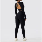 Ensemble de fitness à manches longues 2 pièces, tenue de sport sans couture, anti boulochage, anti-rétrécissement et respirant – Image 12