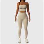 Ensemble de fitness 2 pièces, top et legging, vêtements d'entraînement, anti boulochage, anti-rétrécissement et respirant – Image 10