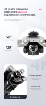 Drone K9 PRO, dual caméra 4K, grand angle 120°, zoom 50X, évitement d'obstacles à quatre voies – Image 6