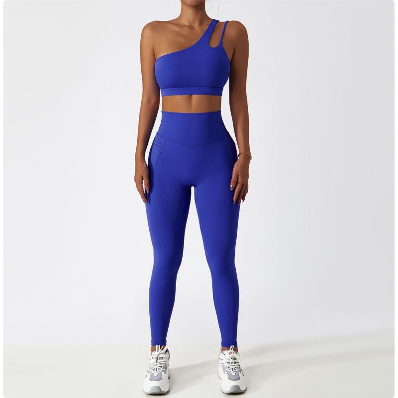 Ensemble de fitness 2 pièces, top et legging taille haute, sans couture, anti boulochage, anti-rétrécissement et respirant – Image 11