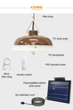 Lampe solaire à LED, suspension pour extérieur, étanche IP55, 2000 lumens, avec télécommande – Image 10