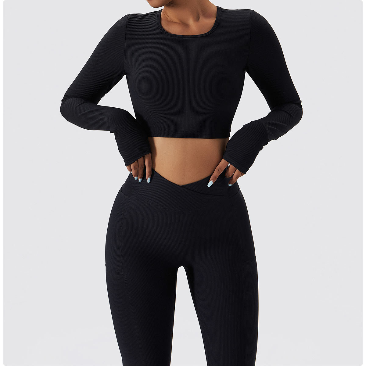 Ensemble de fitness 2 pièces, top et legging, vêtements d'entraînement,  anti boulochage, anti-rétrécissement et respirant 